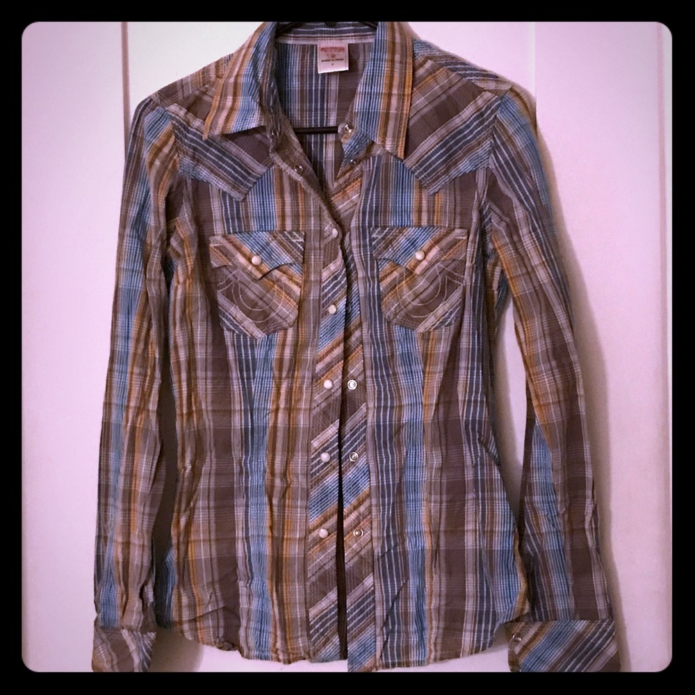 Plaid True Religion Top